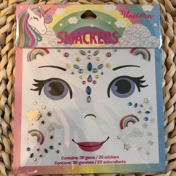 Smackers Sparkle & Shine Unicorn & Mermaid Face & Body Bling Stick On Jewels Set - Picture 2 of 5